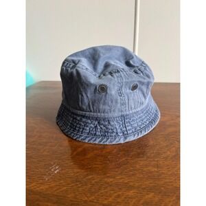 VTG Headshot Hat Bucket Mens One‎ Size Blue Cotton Twill Casual Fishing Summer